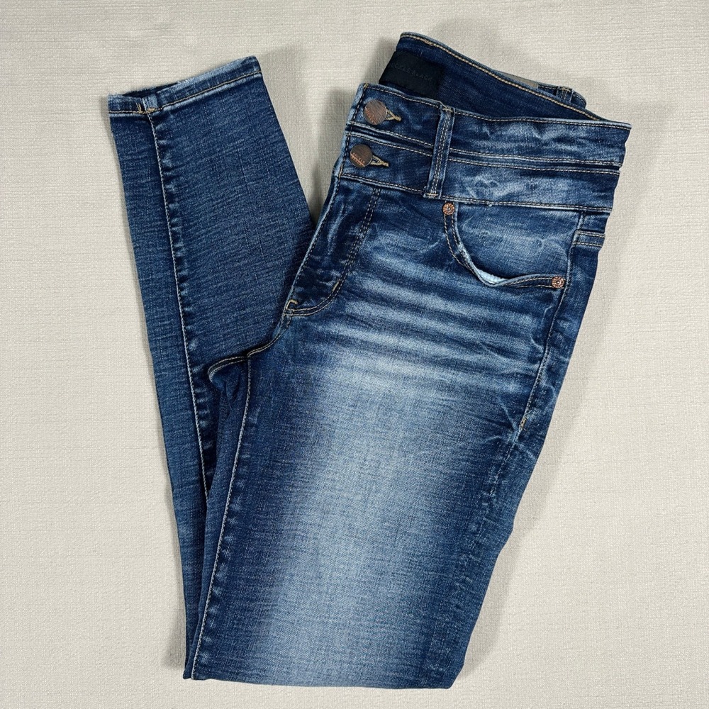 Buckle Black Ankle Skinny Jeans Women 27 Blue Excellent Fit 53 High Rise Stretch